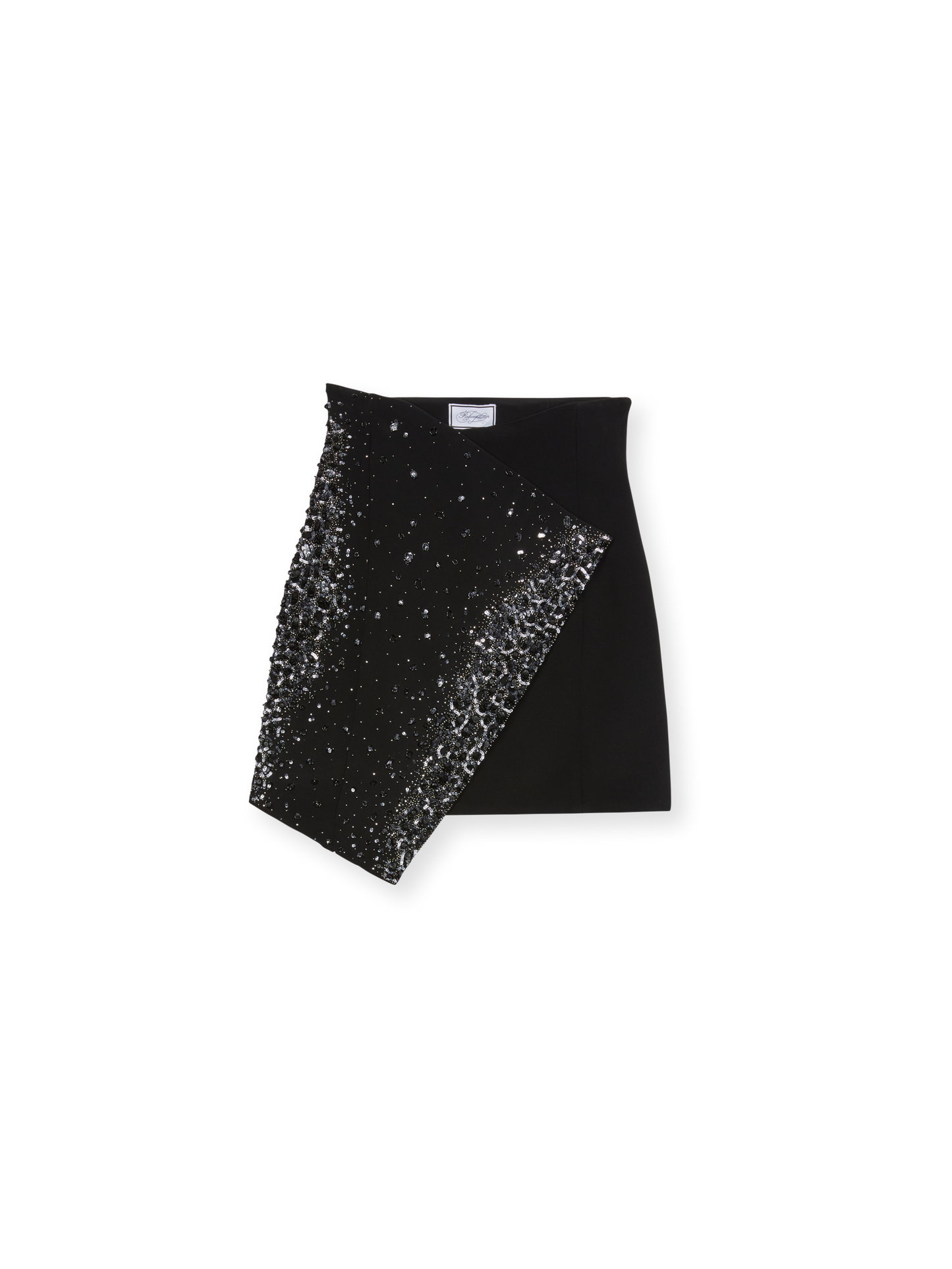 High waist mini skirt with hand embroidery