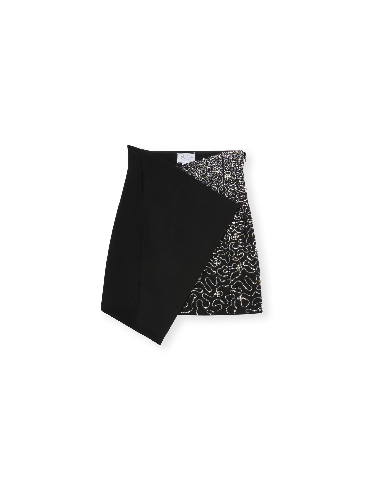High waist mini skirt with hand embroidery