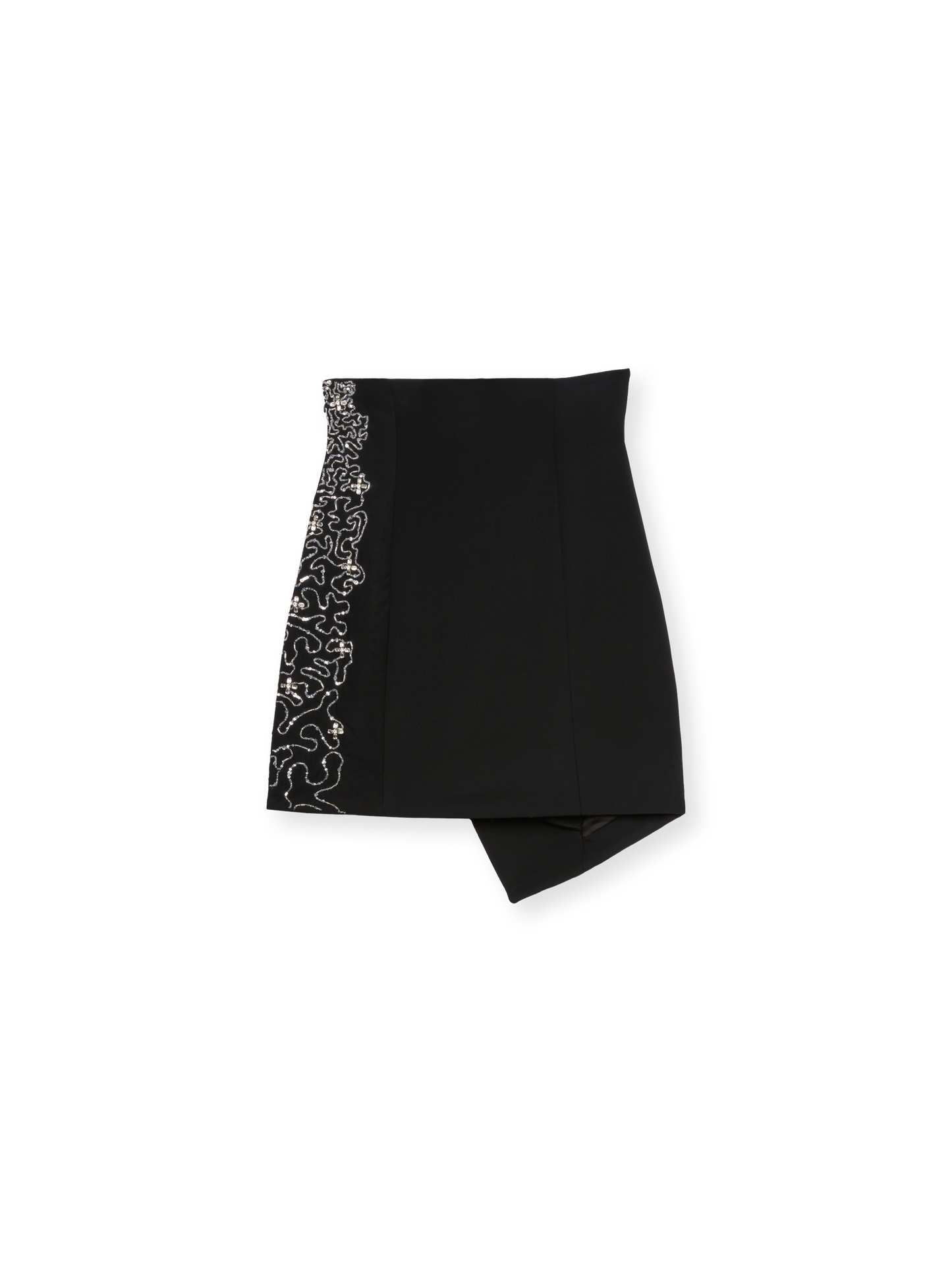 High waist mini skirt with hand embroidery