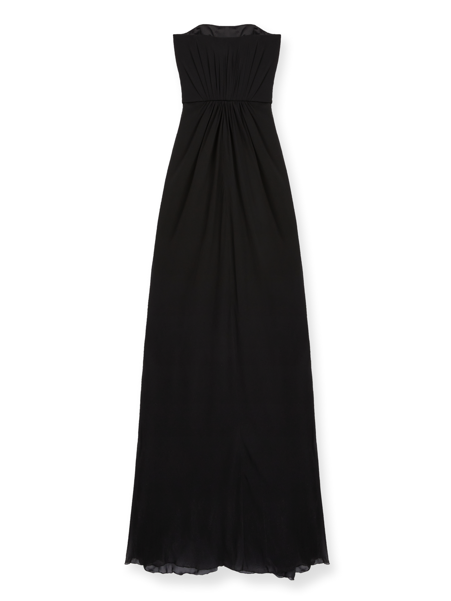 LONG STRAPLESS BUSTIER DRESS IN SILK GEORGETTE