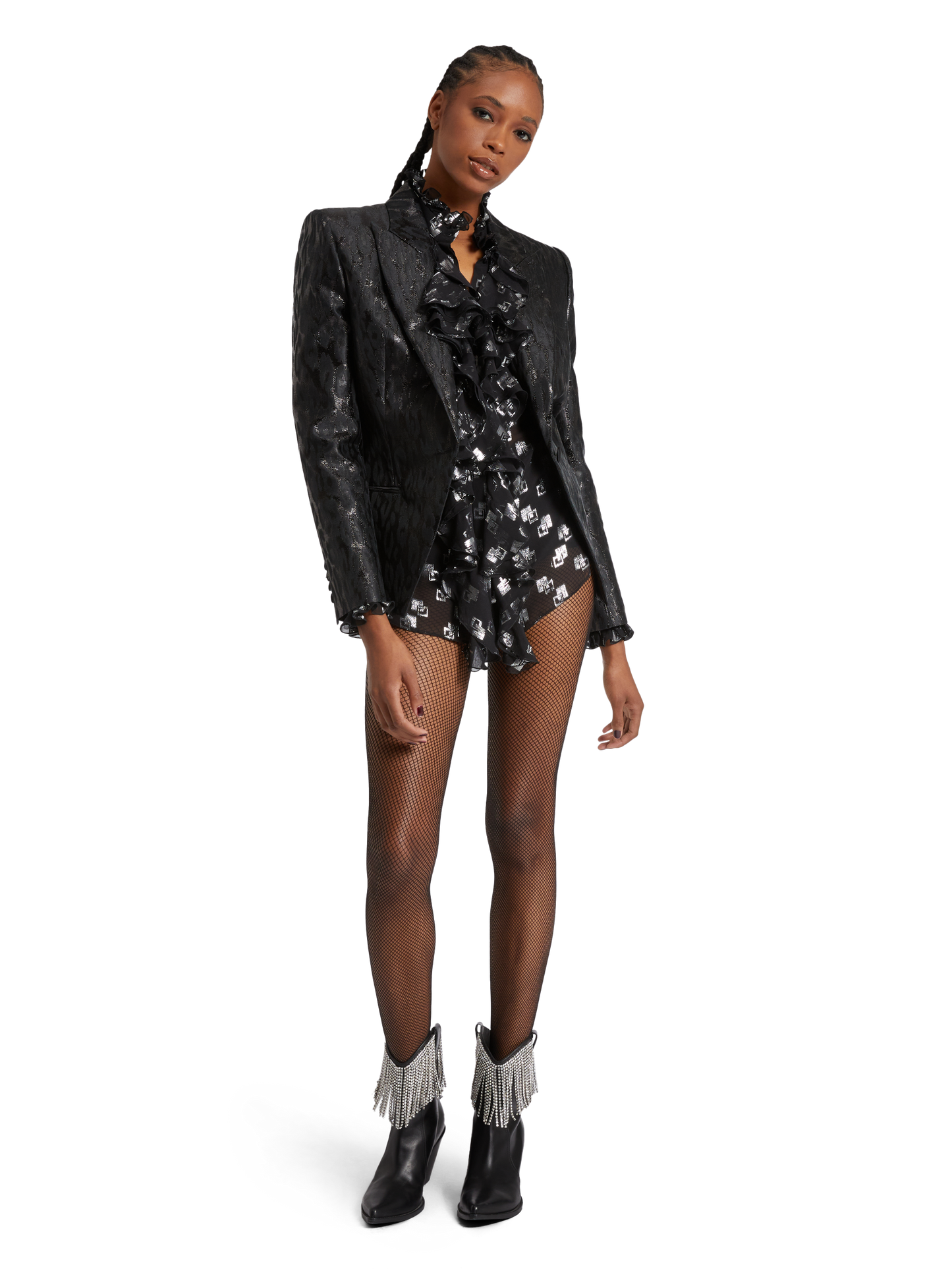 Blazer slim fit in jacquard lamè