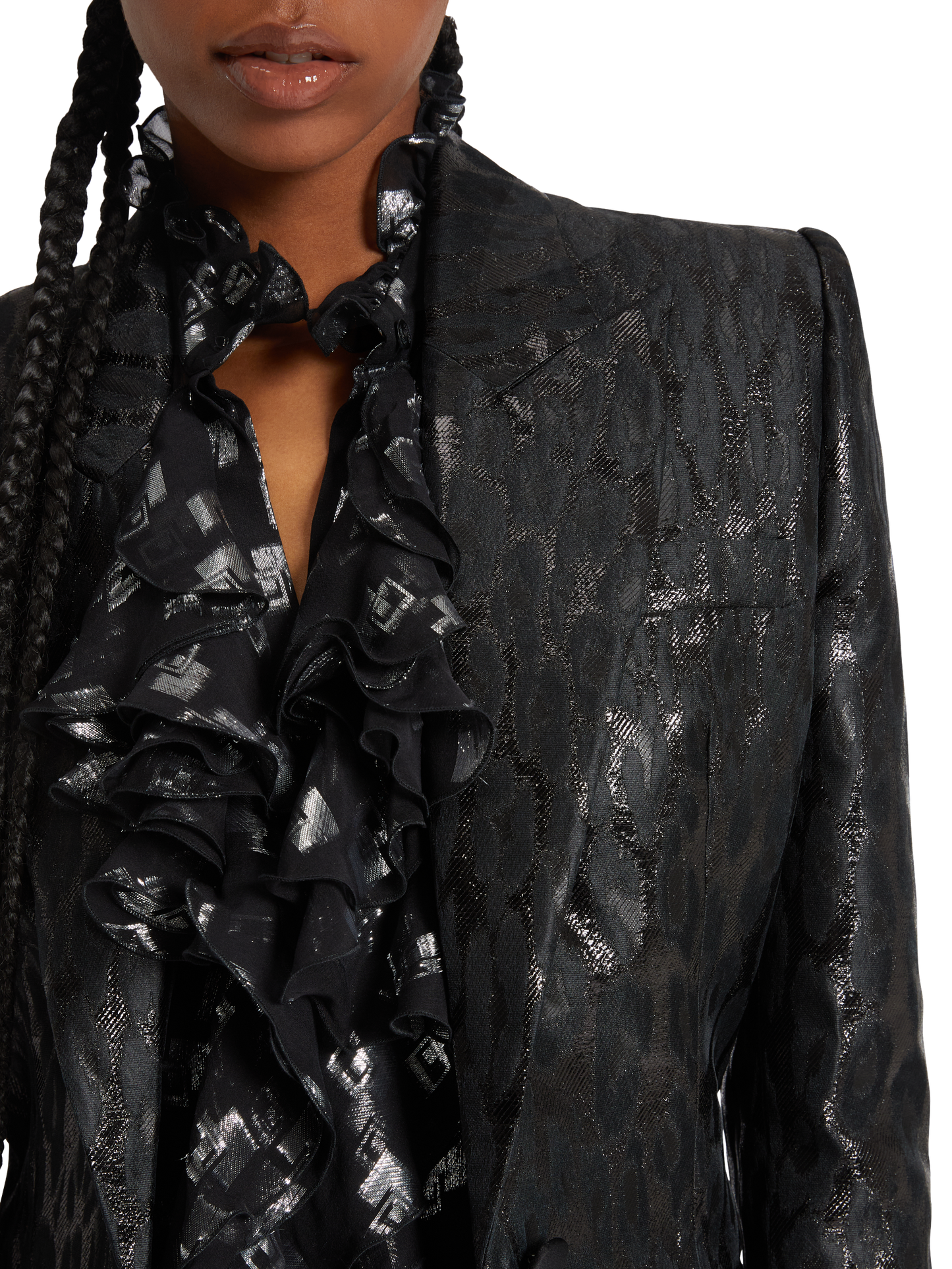 Blazer slim fit in jacquard lamè