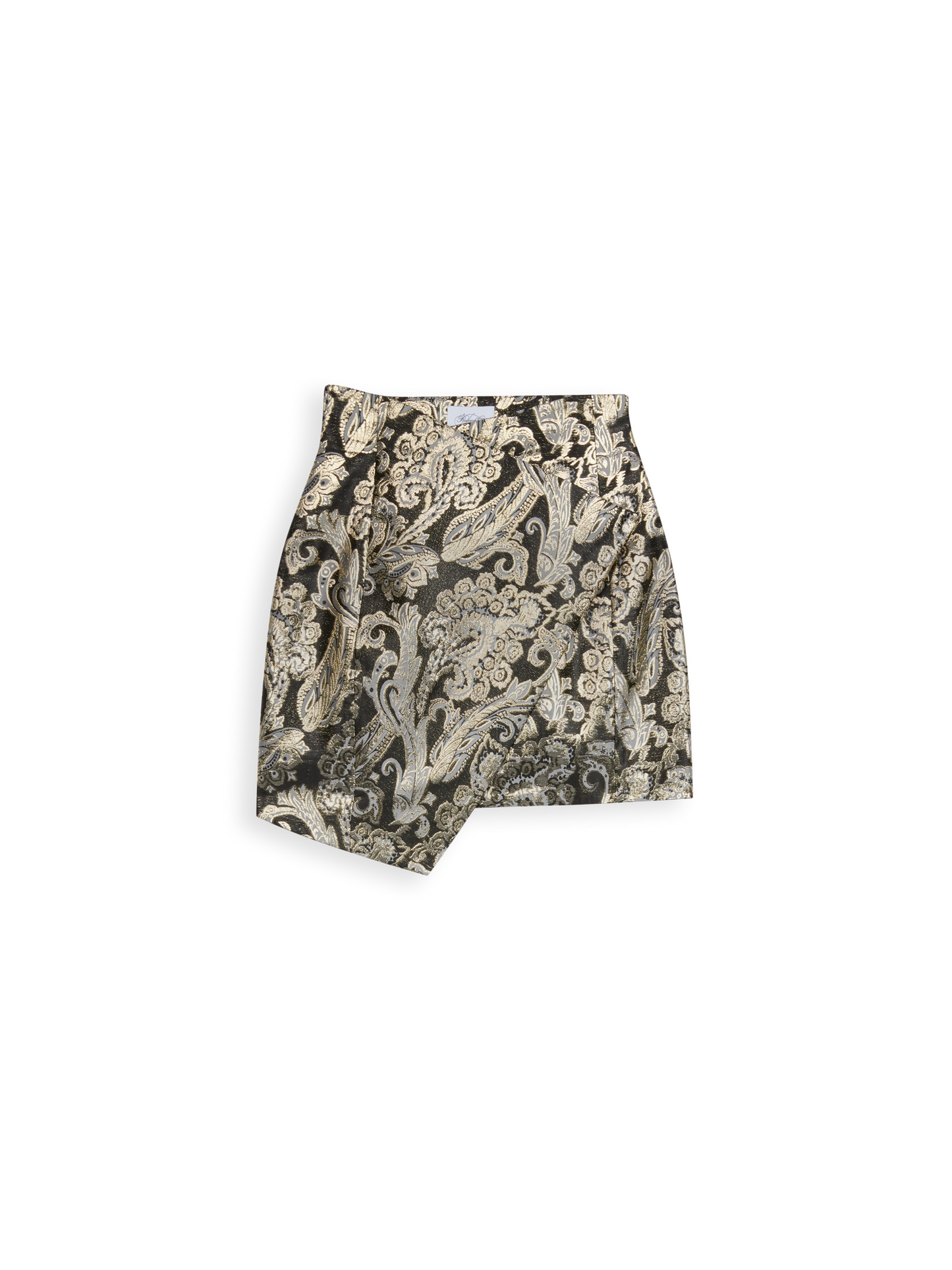 High waist mini skirt in jacquard lamè