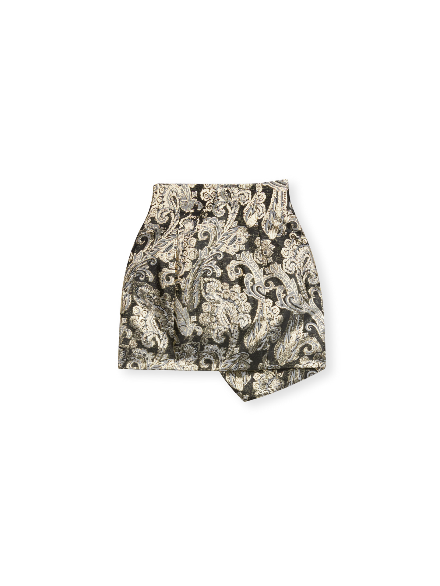 High waist mini skirt in jacquard lamè